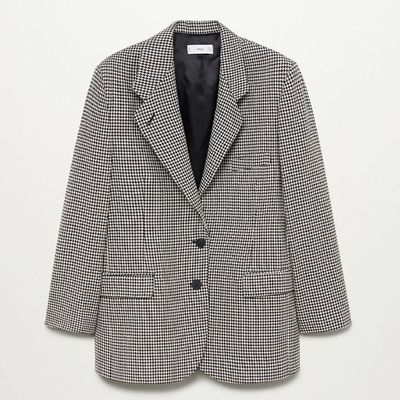Oversized Houndstooth Wool-Blend from Mango