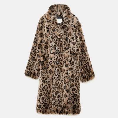 Textured Leopard Print Coat from Zara