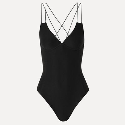 Cedar Stretch-Jersey Thong Bodysuit from Alix NYC