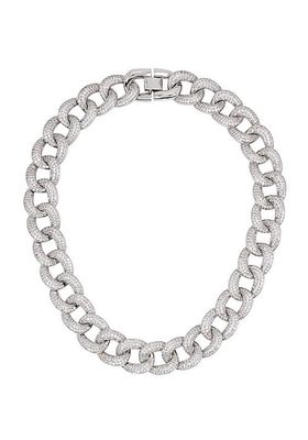 Armure Pavé Rhodium-Plated Chain Necklace from Fallon