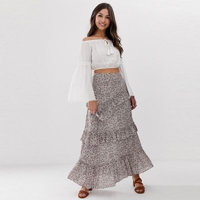 Y.A.S Festival Ditsy Floral Ruffle Maxi Skirt from ASOS
