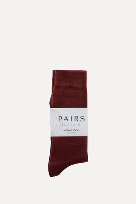 Burgundy Merino Socks from Pairs Scotland