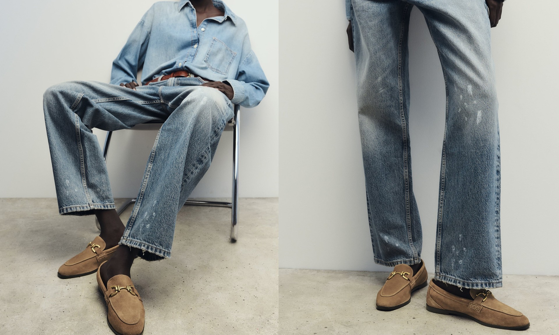 Split Suede Loafers With Buckle, £49.99 | Zara