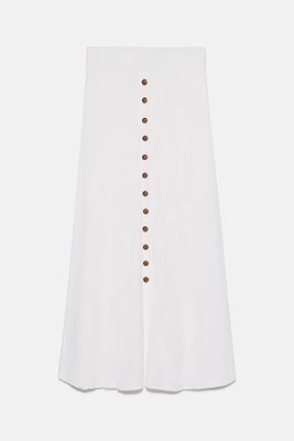 Knit Skirt with Buttons from Zara