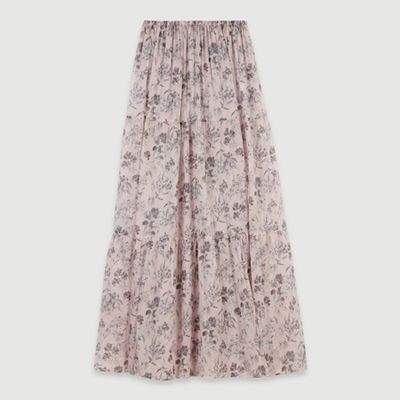 Long Printed Ruffle Skirt from Maje Paris 