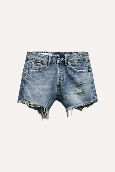 Ripped Mid-Rise Denim Shorts, £25.99 | Zara