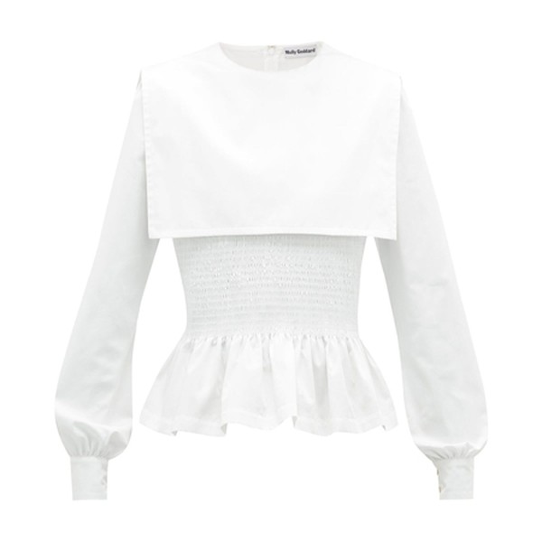 Lucy Shirred Cotton-Poplin Peplum Top from Molly Goddard