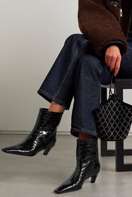 Arizona Croc-Effect Leather Ankle Boots, £810 | Khaite