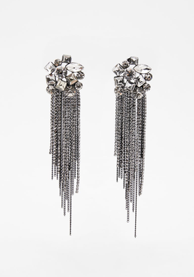 Diamanté Earrings With Tassels from Zara