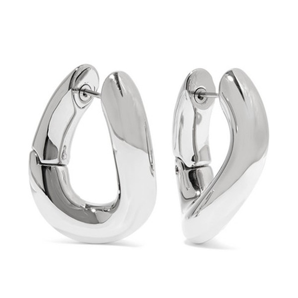 Palladium-Tone Hoop Earrings from Balenciaga