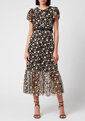 Mesh Sequin Midi Dress from Self Portrait