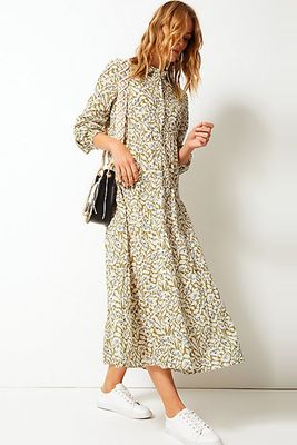 Pure Cotton Tiered Maxi Shirt Dress from Marks & Spencer