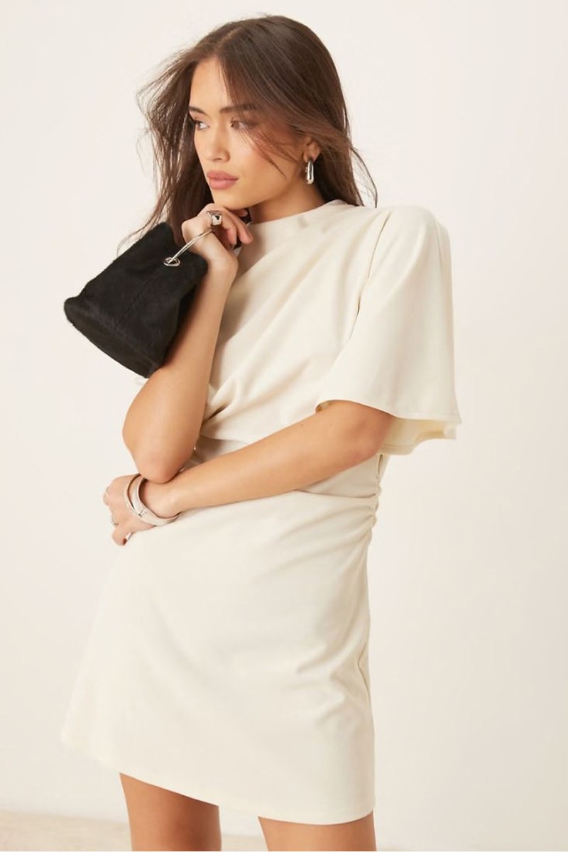 Flutter Sleeve Ruched Side Mini Dress from ASOS DESIGN