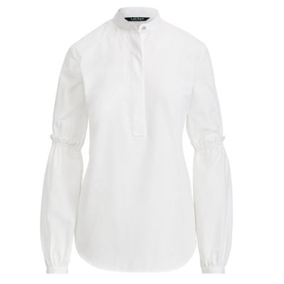 Broadcloth Bishop-Sleeve Shirt