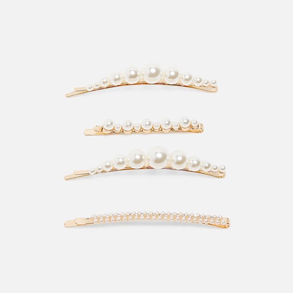 Pack Of Pearl Bead Hair Clips from Zara