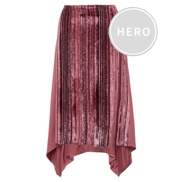 Darby Metallic Devoré-Velvet and Pleated Chiffon Skirt from Sies Marjan