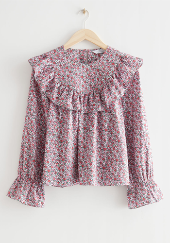 Printed Ruffle Blouse