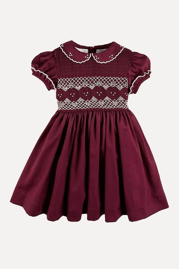Hand Smocked Peter Pan Collar Short Sleeve Dress from Pepa London