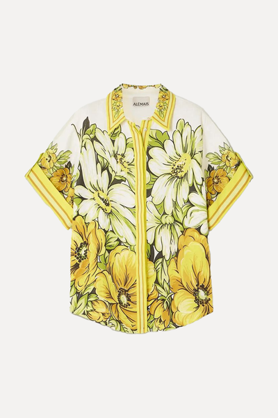 Gisela Floral-Print Linen Shirt