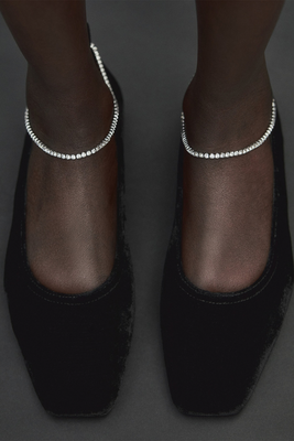 Ballet Flats With Rhinestone Ankle Straps from Massimo Dutti