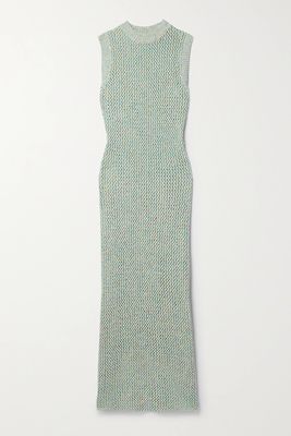 Como Cross Open-Knit Cotton, Linen and Silk-Blend Maxi Dress from The Elder Statesman