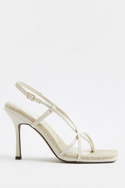 Cream Heeled Strappy Sandals from River Island