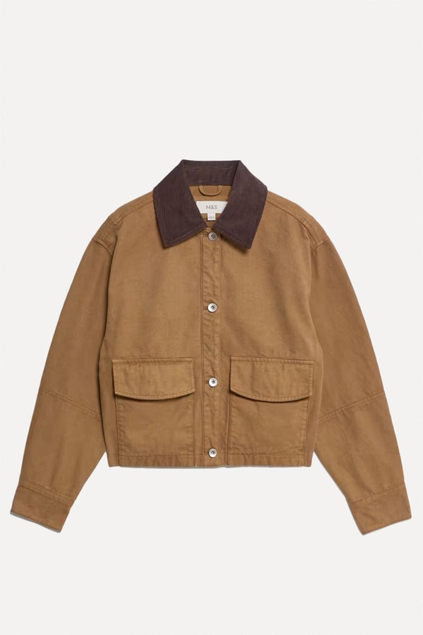 Cord Collared Relaxed Jacket from Marks & Spencer