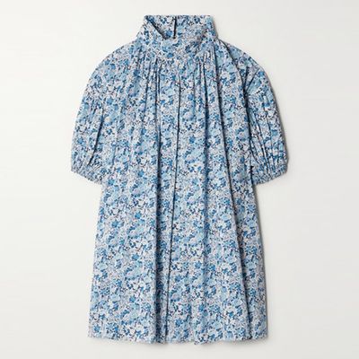Frou Frou Gathered Floral-Print Cotton-Poplin Mini Dress from Nackiye