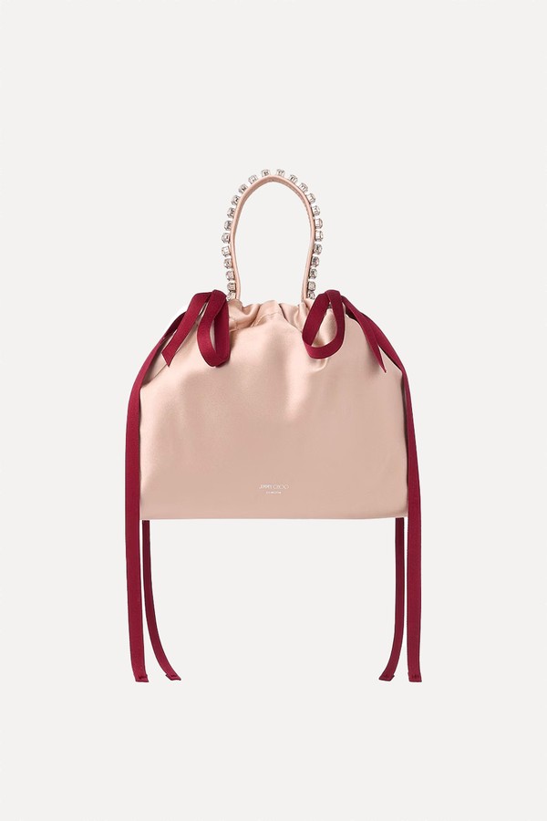 Drawstring Mini Top Handle Satin Shoulder Bag from Jimmy Choo