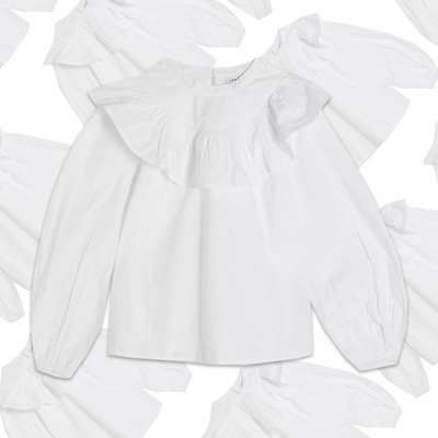 Petite White Poplin Yoke Pintuck Blouse, £29