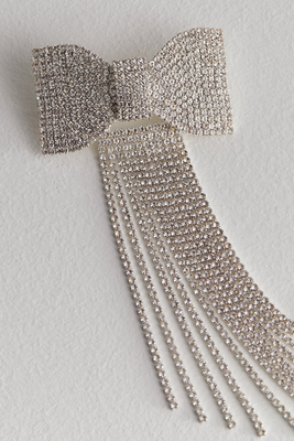 Lights, Camera… Silver Diamante Tassel Hair Slide from New Look