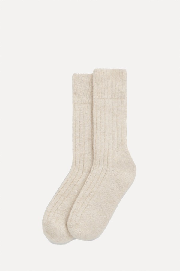 Ultra Soft Alpaca Ribbed Bed Socks from Pairs