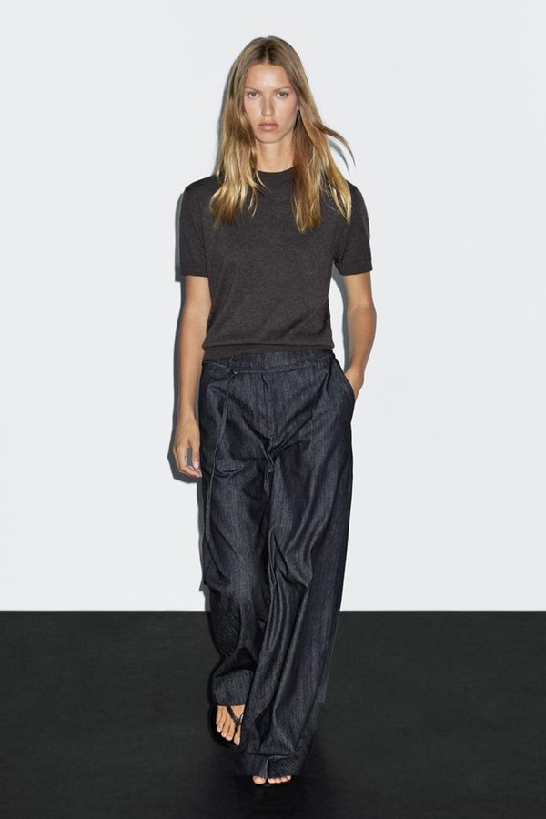 High-Waist Wide-Leg Jeans With Belt from Massimo Dutti