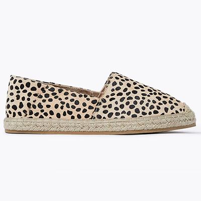 Leather Animal Print Flat Espadrilles from M&S