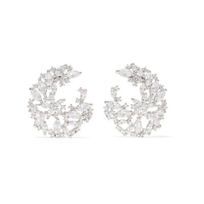 Rhodium-Plated Cubic Zirconia Earrings from Kenneth Jay Lane