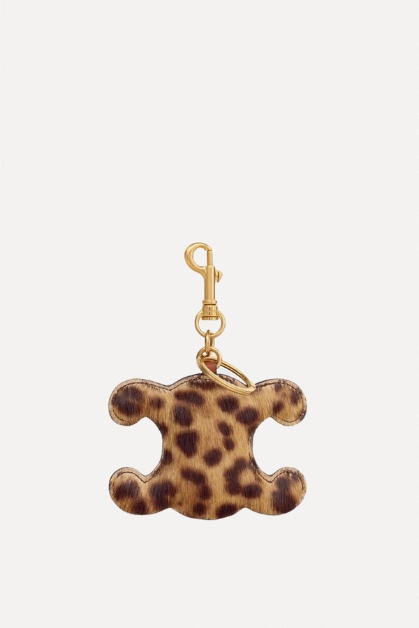 Triomphe Pom-Pom Keyring from Celine
