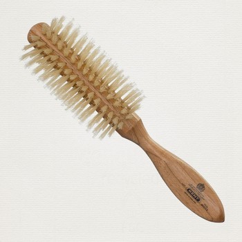 Cherrywood Pure White Bristle Half Round Brush