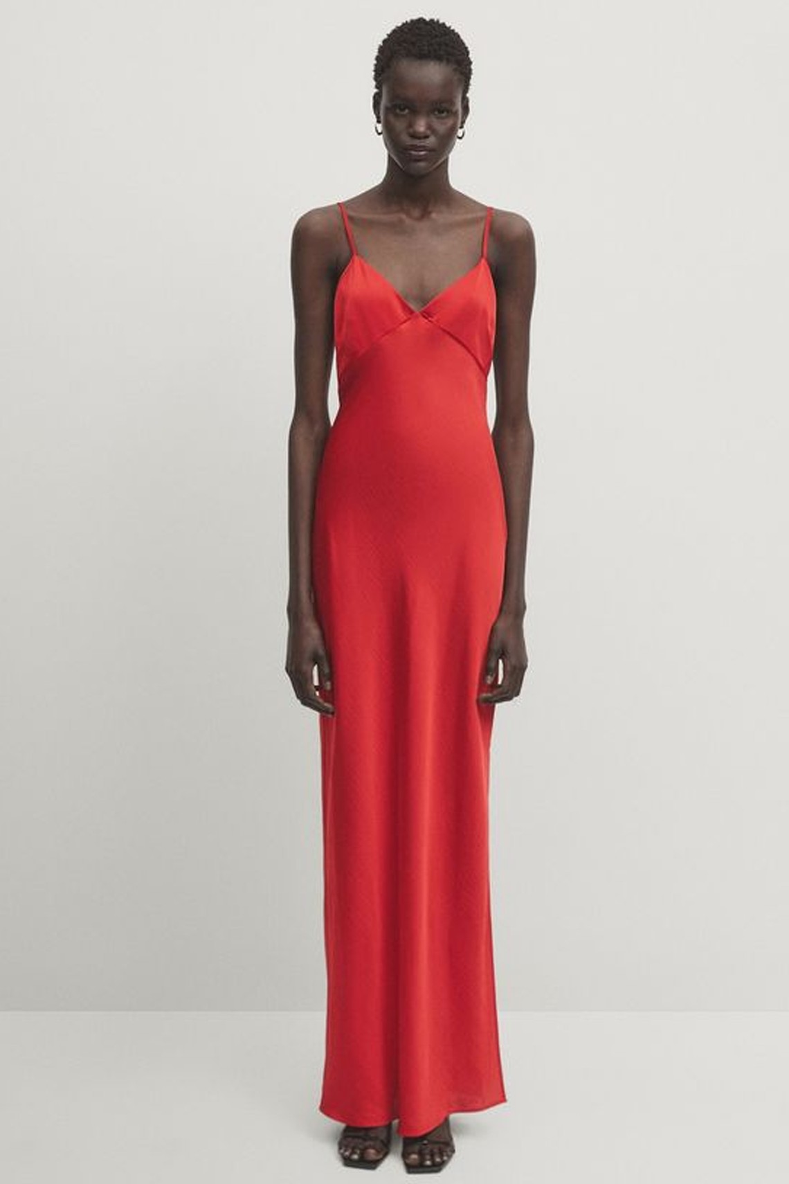 Long Satin Camisole Dress  from Massimo Dutti