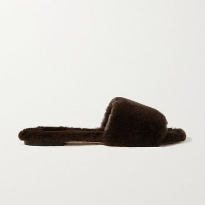 Anna Shearling Slides from Aeyde