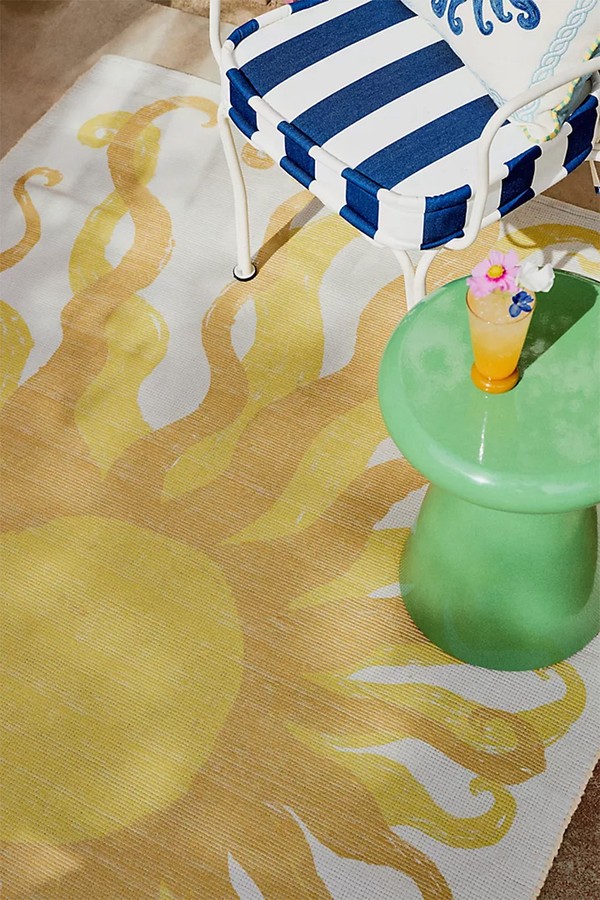 Printed Flatwoven Indoor Outdoor Sun Rug from Anthropologie