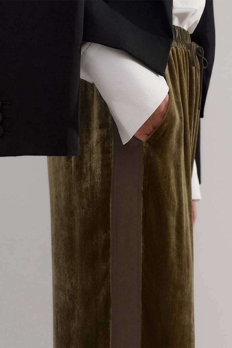 Silk-Blend Velvet Relaxed Tapered Pants from ME+EM