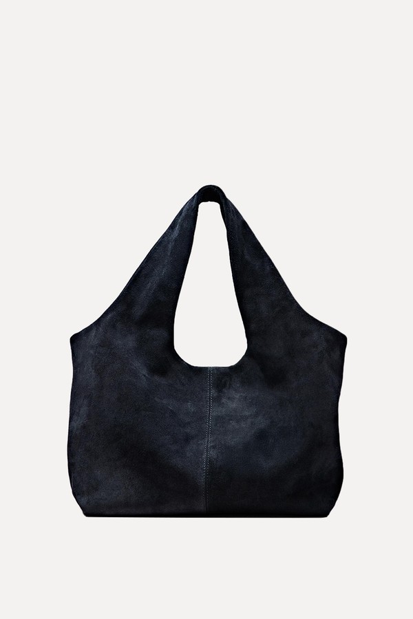 Medium Split Leather Shopper Bag from Massimo Dutti