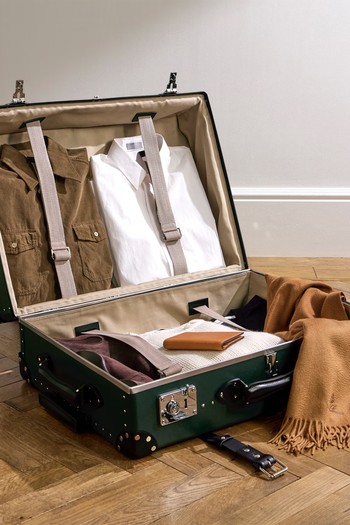 No Time To Die Leather-Trimmed Vulcanised Fibreboard Check-In Suitcase from GLOBE-TROTTER