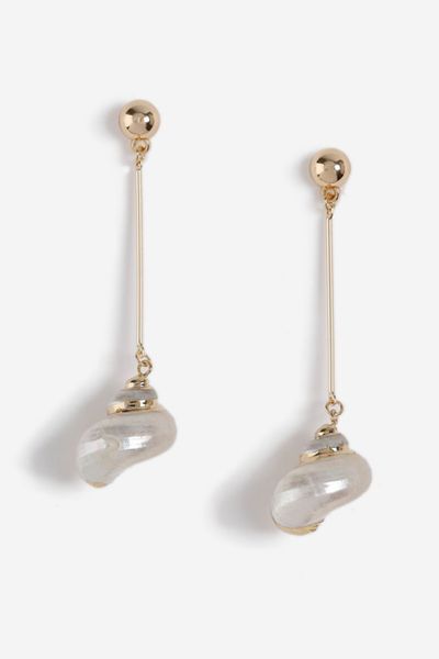 Drop Stick Shell Earrings