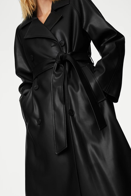 Faux Leather Belted Trench Coat  from M&S 