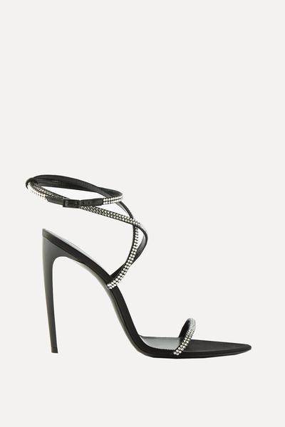 Satine 110 Crystal-Embellished Satin Sandals  from Saint Laurent