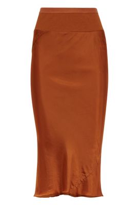 Burnt Orange Satin Skirt from Rick Owens
