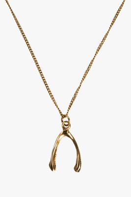 Gold Finch Wishbone Necklace from Barocco