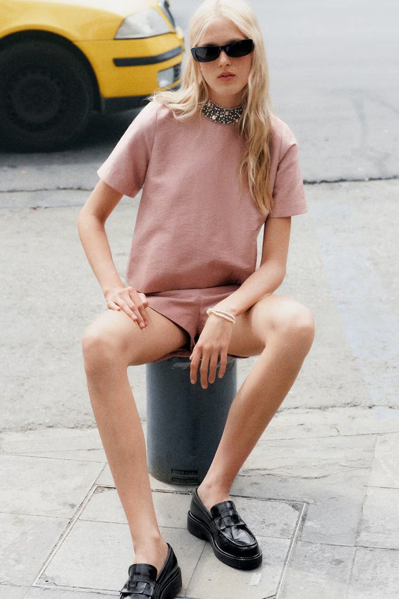 Short-Sleeve Pearl-Embroidered Blouse from & Other Stories
