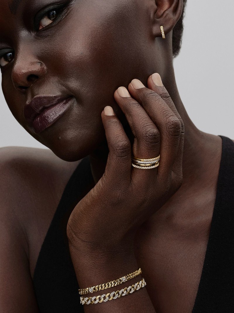 Two-Tone Pavé Cuban Chain Bracelet